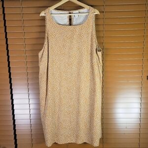 Ava & Viv Sleeveless Canvas Mustard Patterned Dress